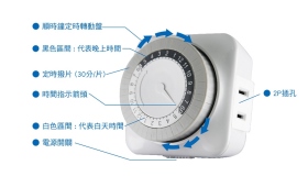 明家24小時機械式定時器 2PIN插座 